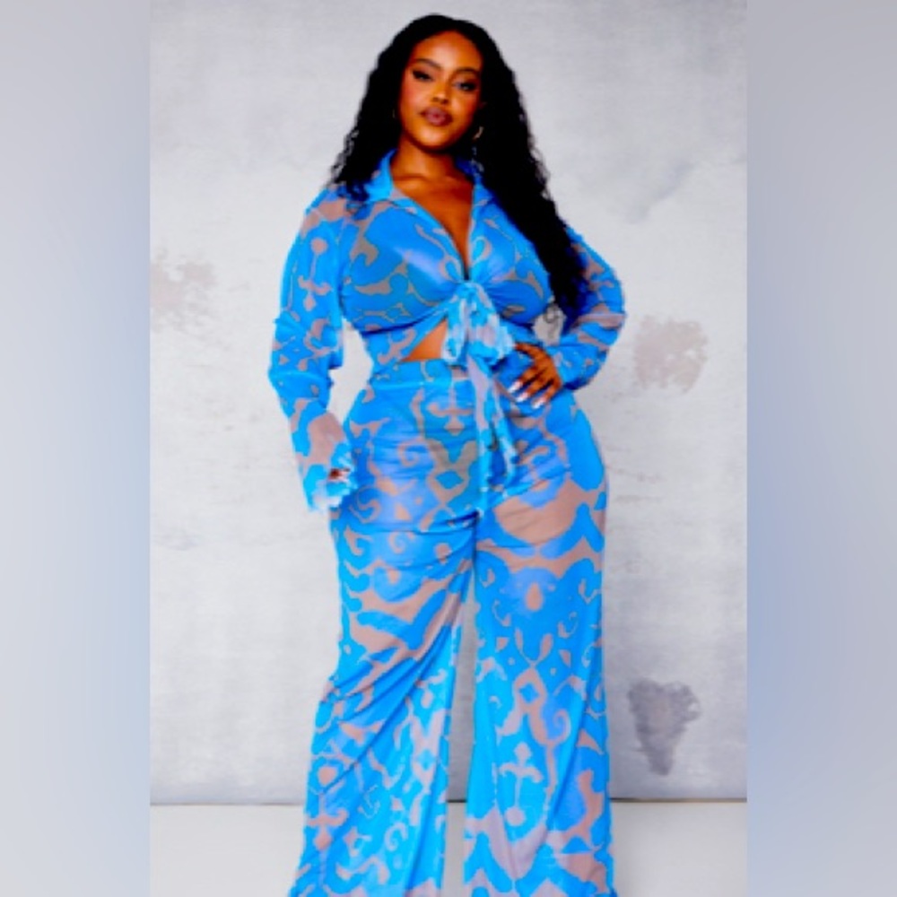 Sheer swim cover up top and bottom! Beautiful beachwear